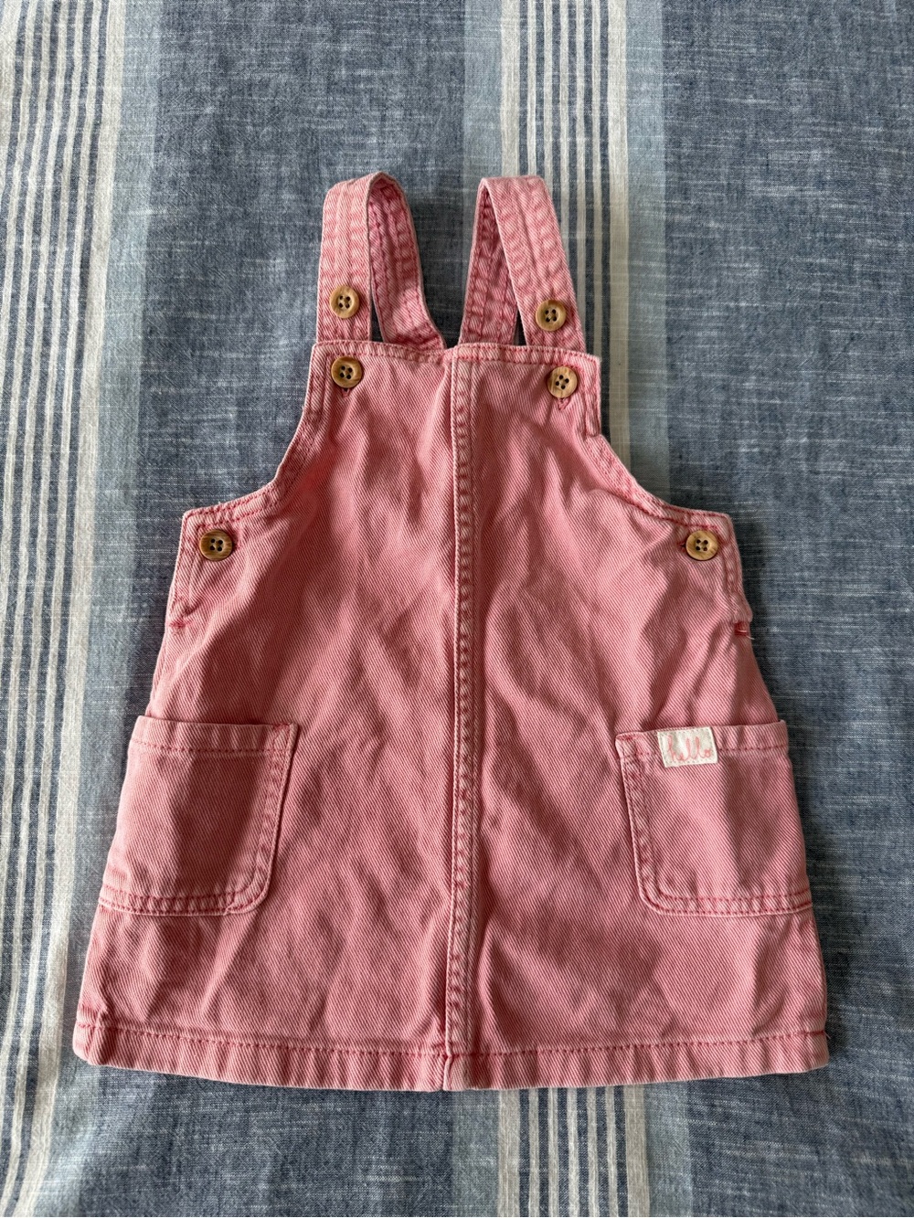 Pink Kids Cotton Pinafore Dress Overalls